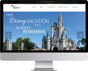 Disney Vacation Promotion Website Screenshot PNG Image