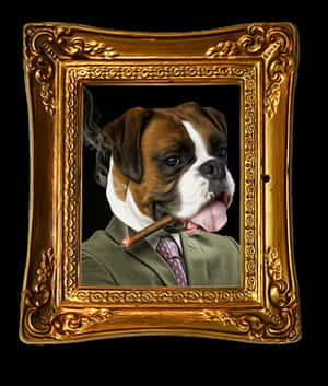 Distinguished Bulldogwith Cigar PNG image with transparent background