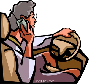 Distracted Driving Cartoon PNG Image