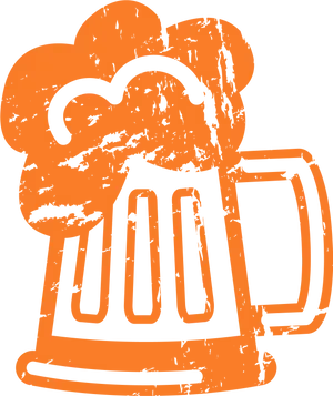 Distressed Beer Mug Graphic PNG Image