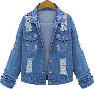 Distressed Denim Jacket PNG Image