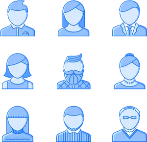 Diverse Avatar Icons Set PNG Image