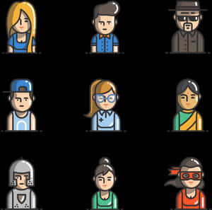 Diverse Avatar Set PNG image with transparent background