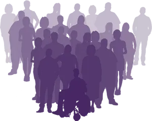 Diverse Crowd Silhouettes PNG Image