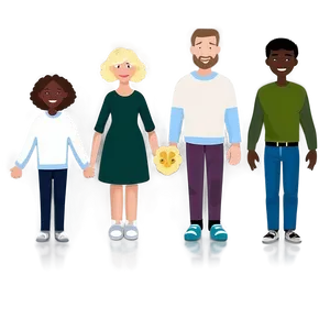 Diverse Family Clipart Png Gmf36 PNG Image