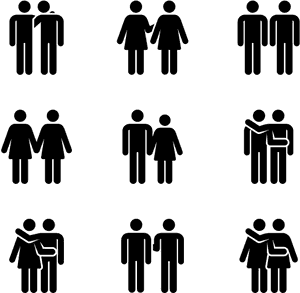 Diverse Friendship Icons PNG image with transparent background