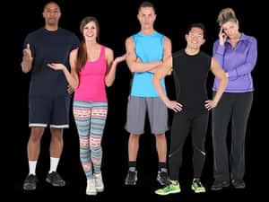 Diverse Group Fitness Instructors PNG image with transparent background