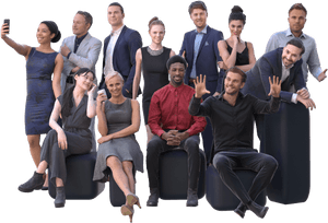 Diverse Group Professional People3 D PNG image with transparent background