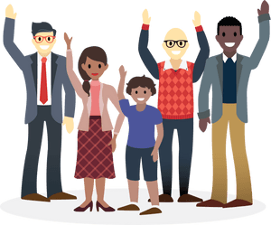 Alex, Daniel, And The No More Homelessness Team Wave - Goodbye Wave Group Cartoon, HD Png Download PNG image with transparent background