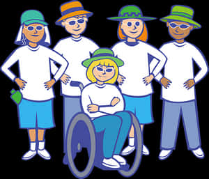 Diverse Groupof Friends Cartoon PNG image with transparent background