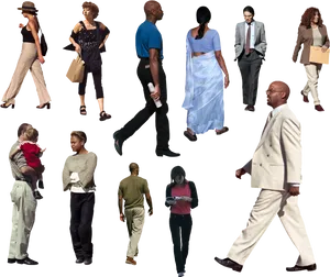 Diverse People Cutouts Collection PNG Image