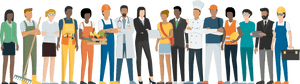 Illustration Of Diverse People Wearing Different Career - Career Exploration Planning Track, HD Png Download PNG image with transparent background