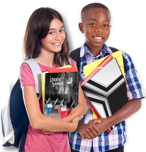 Diverse Students Holding Books PNG Image