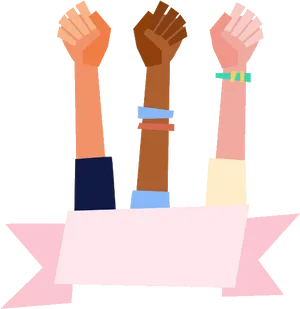 Diversity Fists Raisedin Solidarity Feminism PNG Image