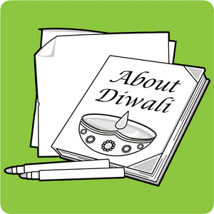 Diwali Education Coloring Page PNG image with transparent background
