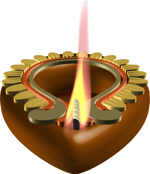 Diwali Festival Clay Lamp Illustration PNG image with transparent background