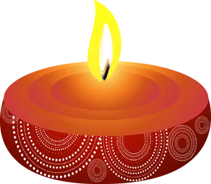 Diwali Festival Clay Lamp Illustration PNG Image