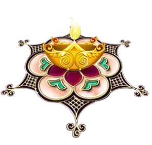 Diwali Festival Illustrated Lamp PNG Image