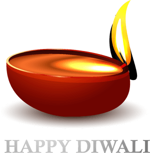 Diwali Festival Lamp Greeting PNG image with transparent background