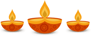 Diwali Festivalof Lights Clay Lamps PNG image with transparent background