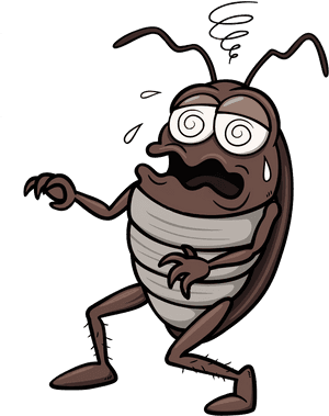 Dizzy Cartoon Cockroach PNG