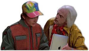 Doc Brown And Marty Mcfly Reading An Ipad - Back To The Future Transparent, HD Png Download PNG image with transparent background