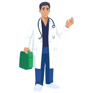 Doctor Cartoon With Medical Bag Png Qnq PNG Image