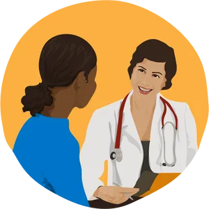 Doctor Patient Consultation Graphic PNG Image