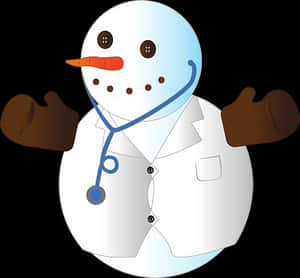 Doctor Snowman Cartoon Illustration PNG image with transparent background