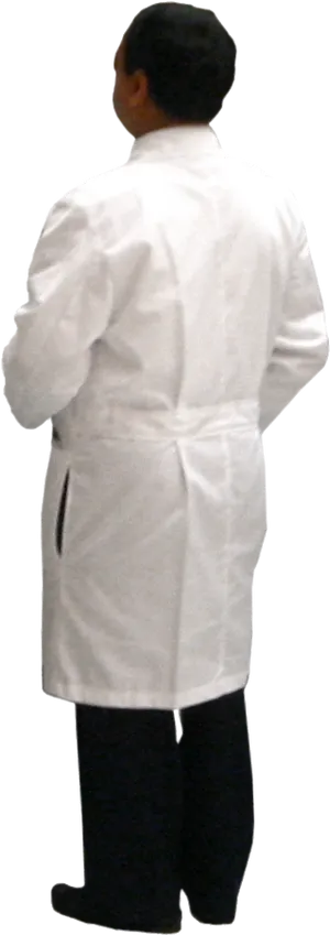 Doctorin White Coat Rear View PNG Image