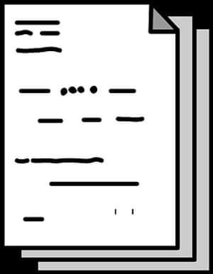 Document Icon Blackand White PNG image with transparent background