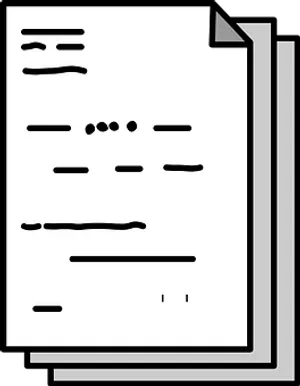 Document Icon Blackand White PNG Image