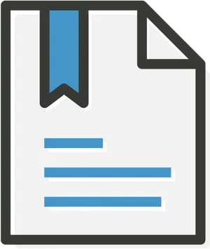 Document Icon Blue Bookmark PNG Image