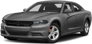 Dodge Charger Gray Side View PNG Image