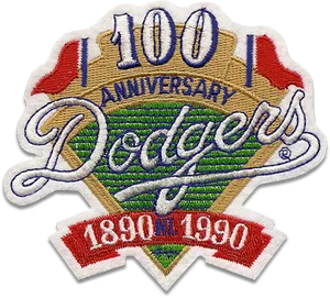 Dodgers100th Anniversary Patch PNG Image