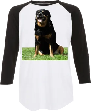 Dog Graphic Baseball Tee Design PNG Image