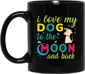 Dog Lover Black Mug Design PNG Image