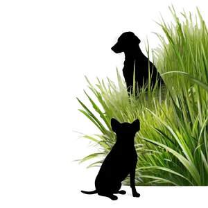 Dog Silhouette In Grass Png Rgq PNG Image