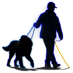 Dog Silhouette With Leash Png Roa25 PNG Image