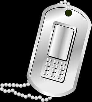 Dog Tag Style Cellphone Illustration PNG with transparent background