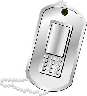 Dog Tag Style Cellphone Illustration PNG Image