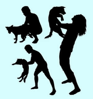 Dog Training Silhouettes PNG with transparent background