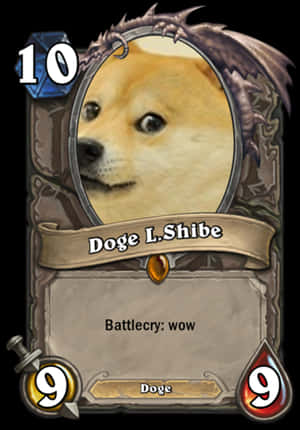 Doge Hearthstone Card Meme PNG image with transparent background