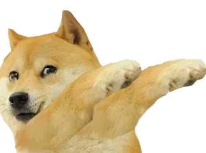 Doge_ Meme_ Dabbing_ Pose PNG Image