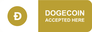 Dogecoin Accepted Here Sign PNG image with transparent background