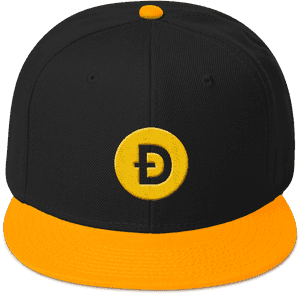 Dogecoin Branded Baseball Cap PNG image with transparent background