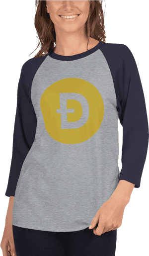 Dogecoin Branded Shirt PNG image with transparent background