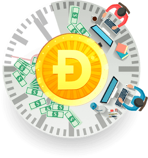 Dogecoin Cryptocurrency Concept PNG image with transparent background