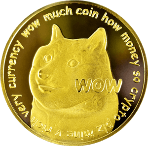 Dogecoin Cryptocurrency Meme Coin PNG image with transparent background
