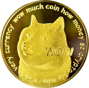 Dogecoin Cryptocurrency Meme Coin PNG Image